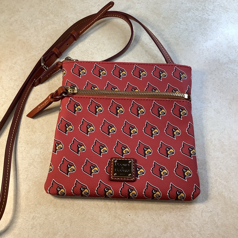 Dooney & Bourke UofL Louisville Cardinals Double Zip Crossbody Bag Retail: $128